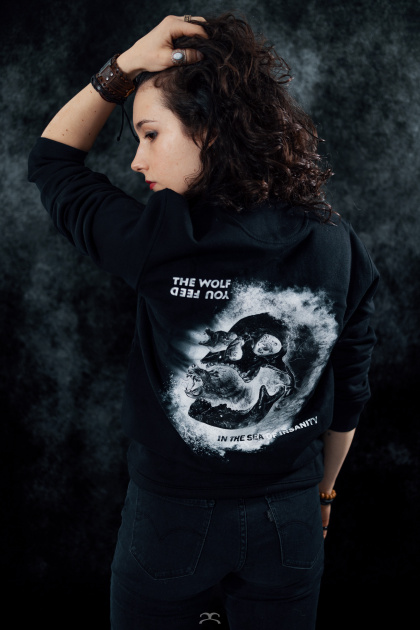 Sweat-shirt col zippé IN THE SEA OF INSANITY - Vue 4