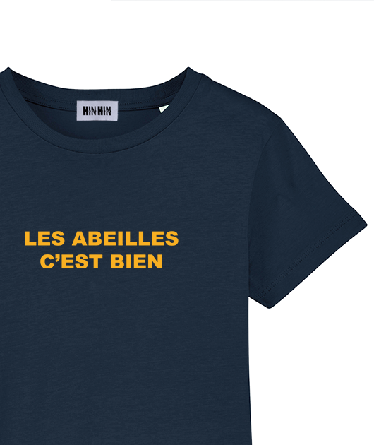 Tshirt coton bio Enfant Marine Les Abeilles c'est bien - Vue 2