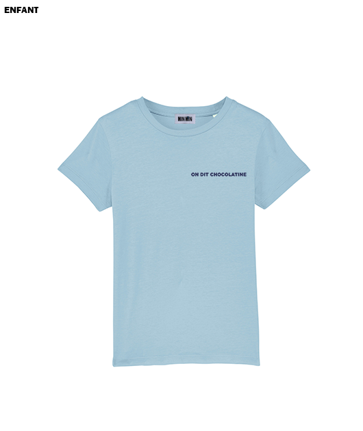 Tshirt coton bio Enfant Bleu clair On dit Chcolatine - Vue 3