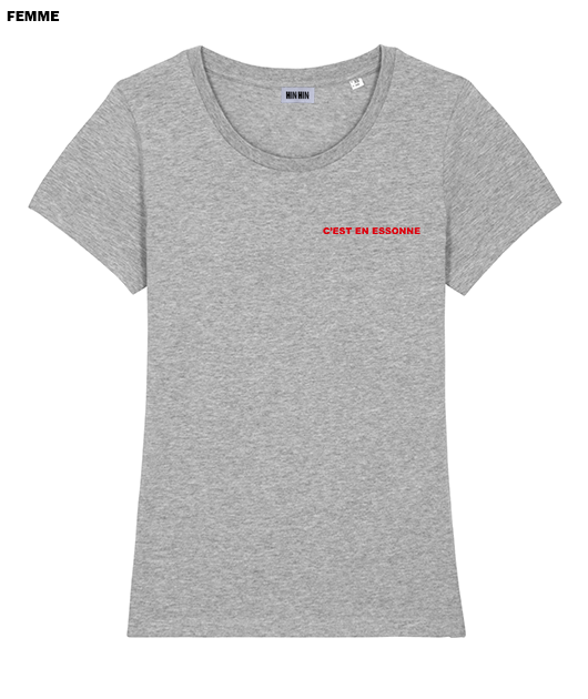 Tshirt coton bio Femme Gris C'est en Essonne - Vue 2