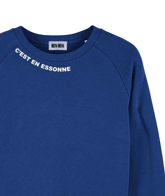Pull coton bio Femme Bleu Majorelle C'est en Essonne - Vue 2