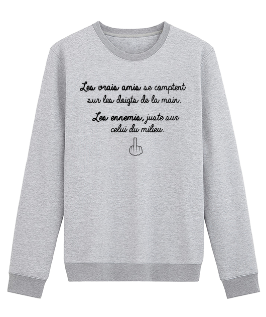 LES VRAIS AMIS SE COMPTENT SUR LES DOIGTS D'UNE MAIN - LES ENNEMIS JUSTE SUR CELUI DU MILIEU