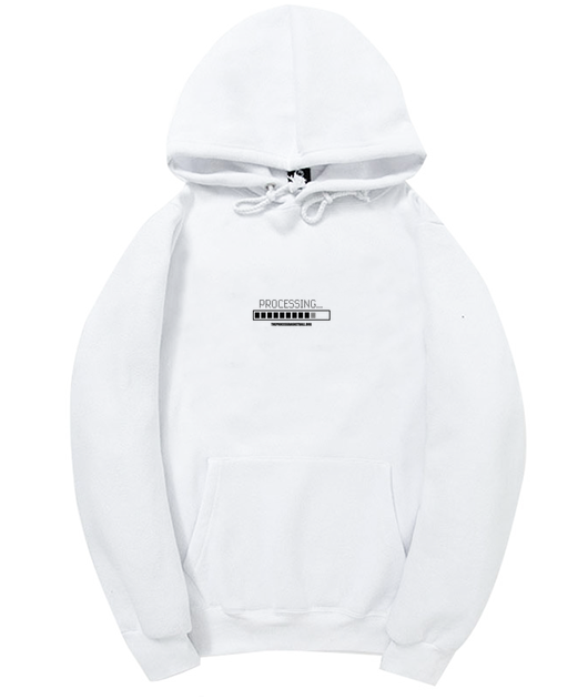 HOODIE "PROCESSING" WHITE