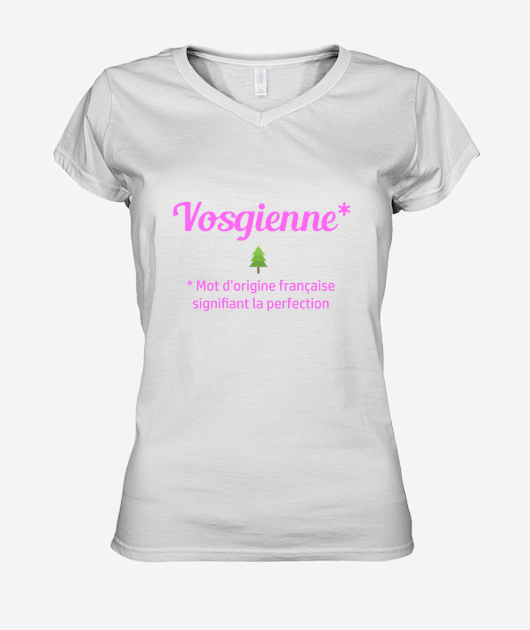 t-shirt definition vosgienne ecriture rose
