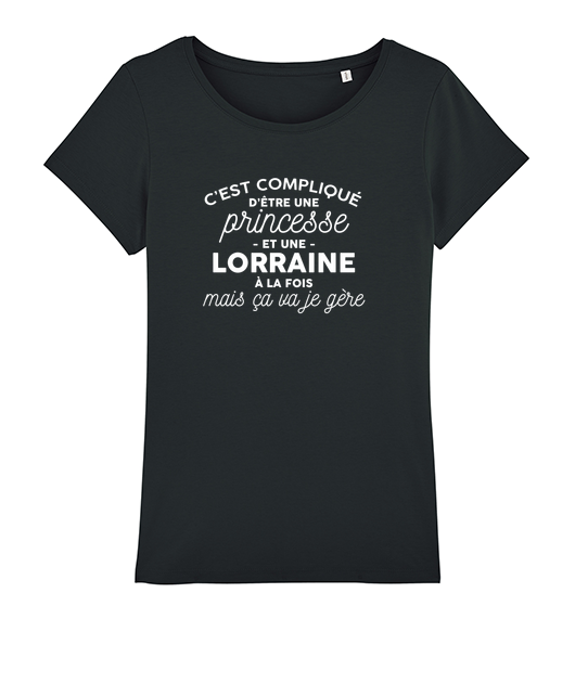 t-shirt princesse lorraine ecriture blanche