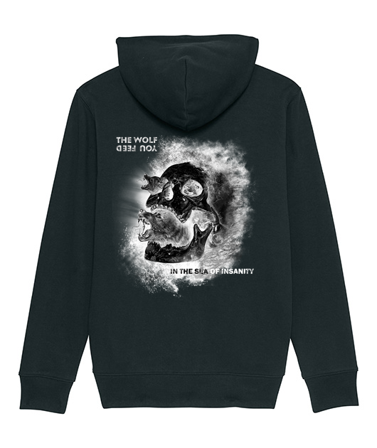 Sweat-shirt à capuche zippé IN THE SEA OF INSANITY - Vue 3