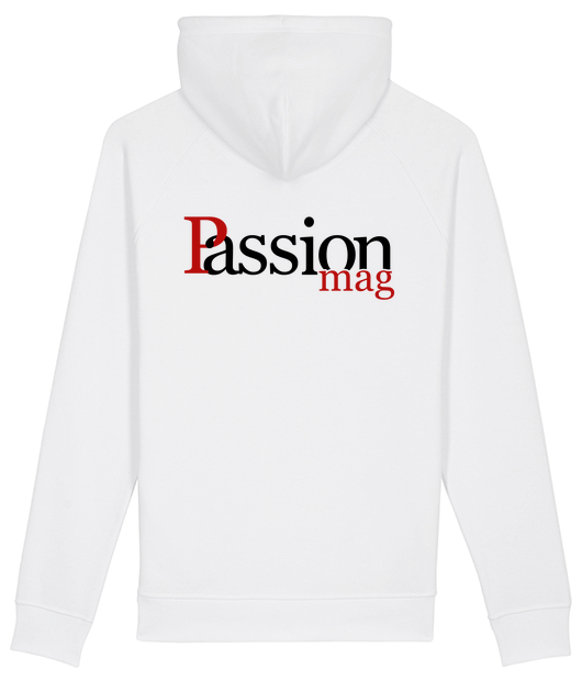 Hoodie Unisexe Bio Poches Latérales Passion Mag.com logo - Vue 2