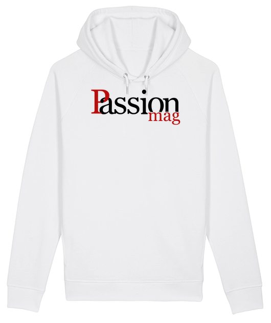 Hoodie Unisexe Bio Poches Latérales Passion Mag.com logo