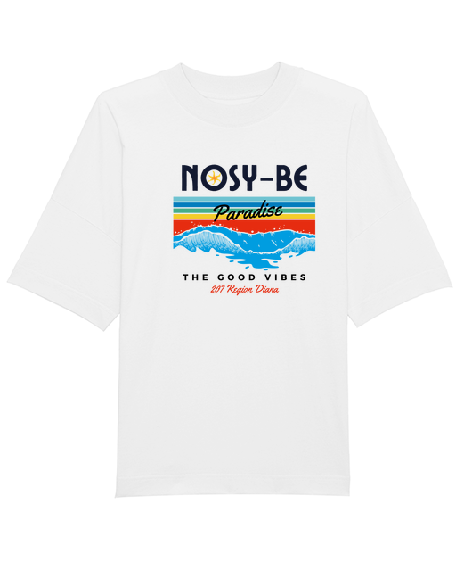 Tshirt Oversize Col Montant - Bio " NOSY BE PARADISE "