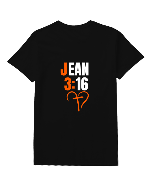 Nouvelle collection T shirt "IL est..." visuel orange et blanc - Vue 2
