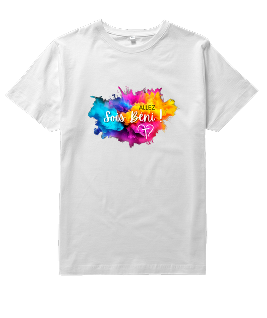 T shirt Allez sois béni blanc