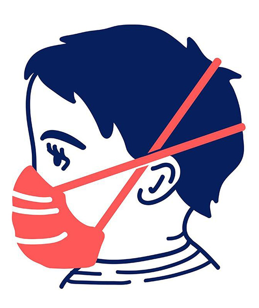 Masque enfant - 3 plis double couche - Vue 2