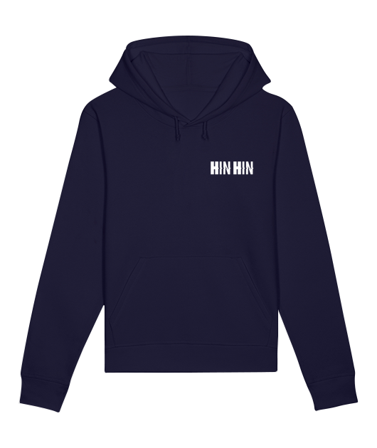 Pull capuche coton bio MIXTE Bleu marine Hin Hin - Vue 2