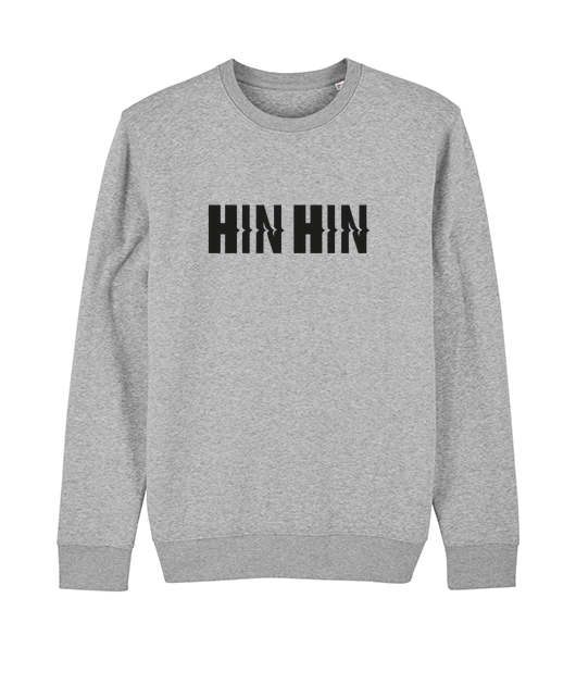 Pull coton bio MIXTE gris chiné HIN HIN - Vue 2
